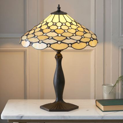 Endon 64301 - Tischlampe Tiffany PEARL 1xE27/60W/230V Durchmesser 37 cm