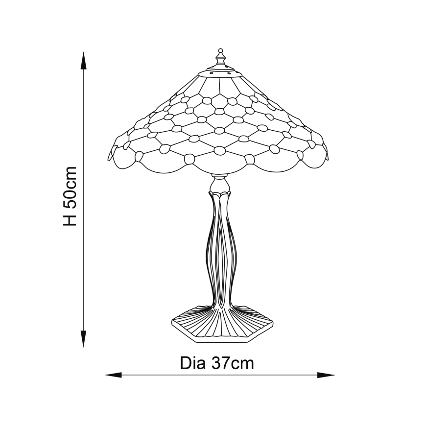 Endon 64301 - Tischleuchte PEARL 1xE27/60W/230V d 37 cm