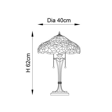 Endon 64326 - Tischleuchte SULLIVAN 2xE27/60W/230V d 40 cm
