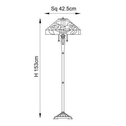 Endon 64383 - Stehlampe WILLIOW 2xE27/60W/230V Ø 42,5 cm