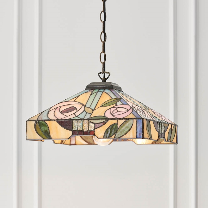Endon 64385 - Hängeleuchte an Kette Tiffany WILLOW 1xE27/60W/230V Ø 35 cm