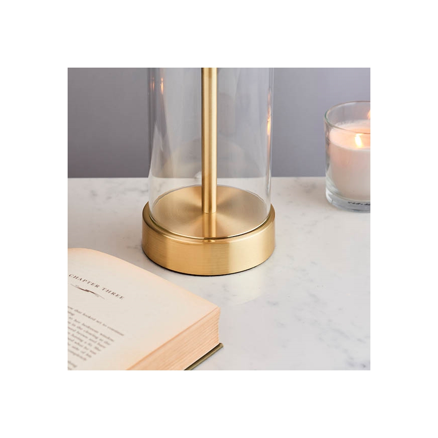 Endon 68802 - Dimmbare Tischlampe mit Touch-Bedienung LESSINA 1xE27/10W/230V gold/weiß