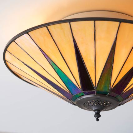 Endon 70240 - Deckenleuchte Tiffany DARK STAR 2xE27/40W/230V Ø 49 cm