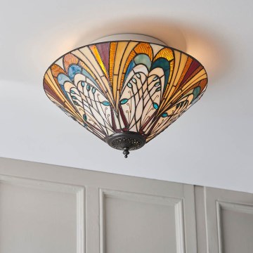 Endon 70241 - Deckenleuchte Tiffany HECTOR 2xE27/60W/230V Ø 40 cm
