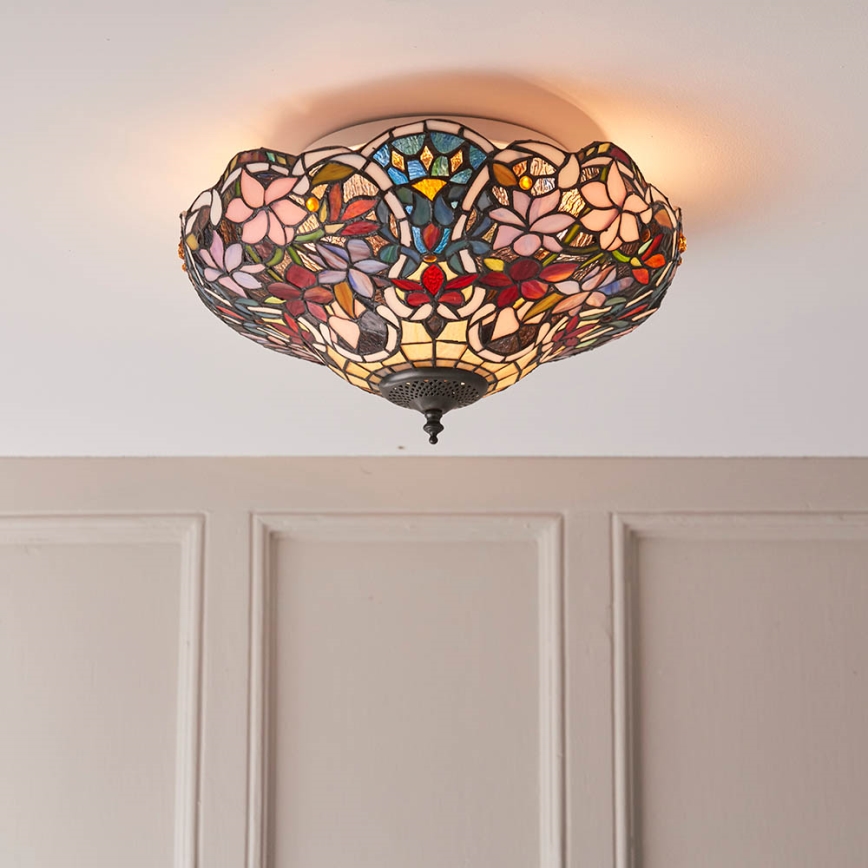 Endon 70709 - Tiffany-Deckenleuchte SULLIVAN 2xE27/60W/230V Ø 40 cm