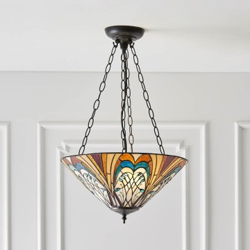 Endon 70750 - Kronleuchter mit Kette Tiffany HECTOR 3xE27/60W/230V Ø 40 cm