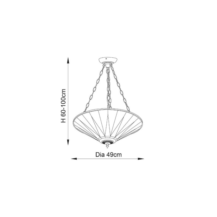 Endon 70754 - Hängeleuchte an Kette DARK STAR 3xE27/60W/230V d 49 cm