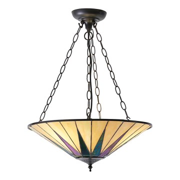 Endon 70754 - Kronleuchter mit Kette Tiffany DARK STAR 3xE27/60W/230V Ø 49 cm