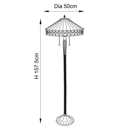 Endon 70936 - Stehleuchte FARGO 2xE27/60W/230V Ø 50 cm