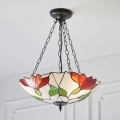 Endon 70946 - Tiffany BOTANICA Hängeleuchte mit Kette 3xE27/60W/230V Ø 45 cm
