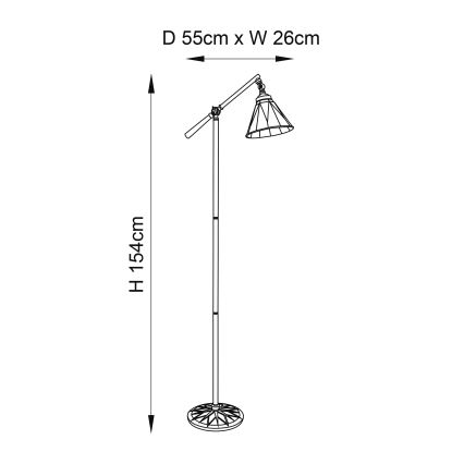 Endon 74355 - Stehleuchte DARK STAR 1xE14/40W/230V
