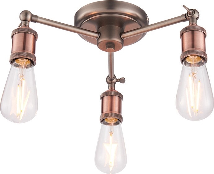 Endon 76124 - Halogen-Spotleuchte 3xE27/10W/230V mattchrom/kupfer