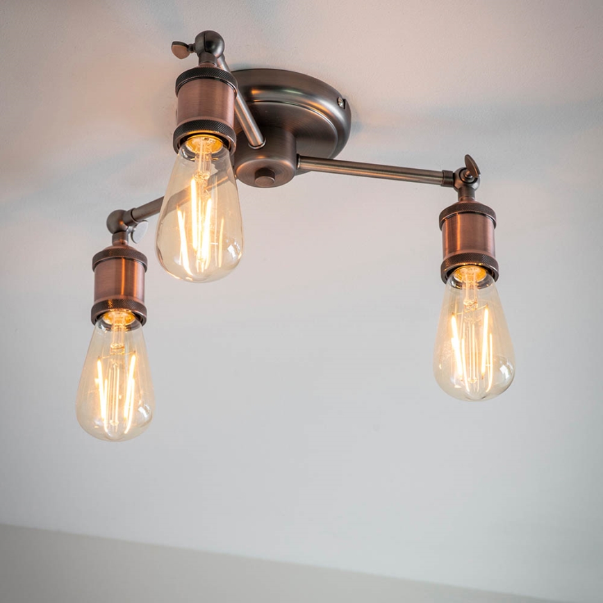Endon 76124 - Halogen-Spotleuchte 3xE27/10W/230V mattchrom/kupfer