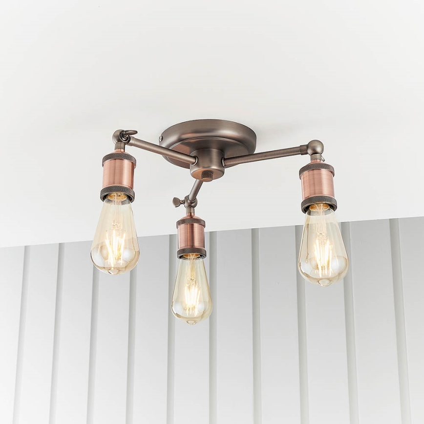 Endon 76124 - Halogen-Spotleuchte 3xE27/10W/230V mattchrom/kupfer