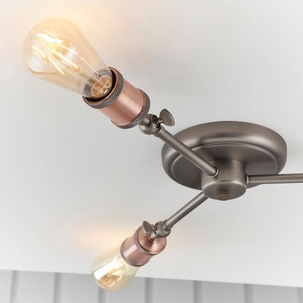 Endon 76124 - Halogen-Spotleuchte 3xE27/10W/230V mattchrom/kupfer