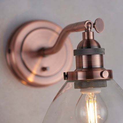 Endon 76334 - Wandleuchte HANSEN, 1xE14/40W/230V, Kupferoptik