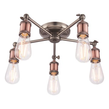 Endon 76336 - Strahler HAL 5xE27/10W/230V bronzen/kupfern