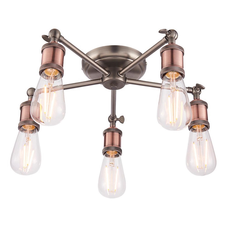 Endon 76336 - Strahler HAL 5xE27/10W/230V bronzen/kupfern