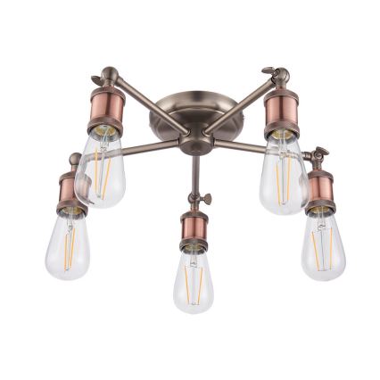 Endon 76336 - Strahler HAL 5xE27/10W/230V bronzen/kupfern