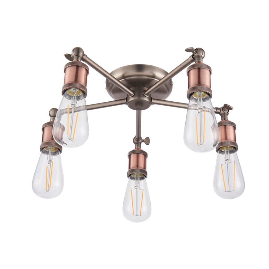 Endon 76336 - Strahler HAL 5xE27/10W/230V bronzen/kupfern