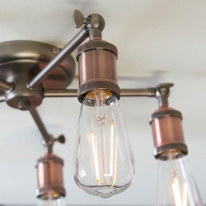 Endon 76336 - Strahler HAL 5xE27/10W/230V bronzen/kupfern