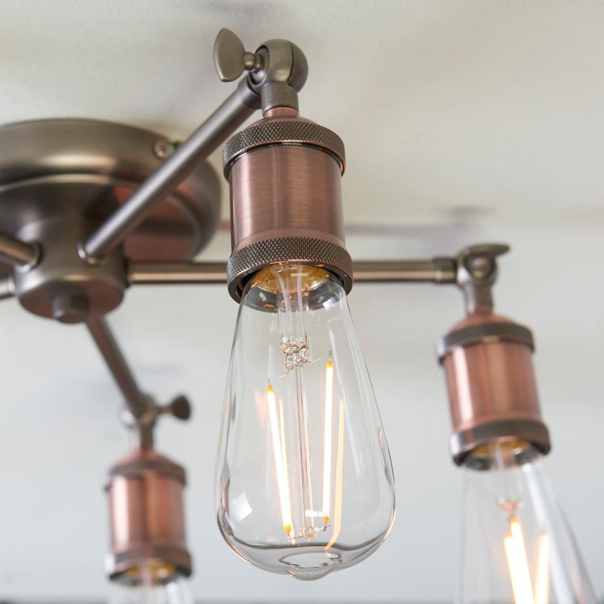 Endon 76336 - Strahler HAL 5xE27/10W/230V bronzen/kupfern