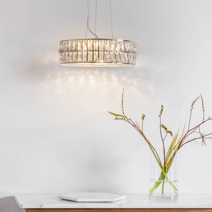 Endon 76513 - LED-Hängeleuchte an Drahtseil VERINA 5xLED/5W/230V glänzender Chrom