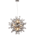 Endon 81583 - Hängeleuchte mit Kabel JOULES 9xE14/7W/230V glänzender Chrom/rauchfarbenes Glas