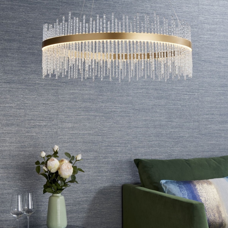Endon 81908 - Dimmbarer LED-Kronleuchter an Aufhängung ADRIEL LED/58W/230V 3000K d 70 cm golden/klar
