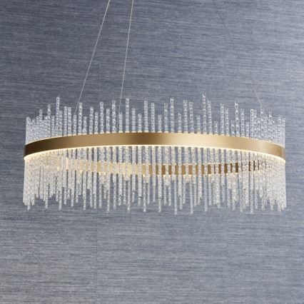Endon 81908 - Dimmbarer LED-Kronleuchter an Aufhängung ADRIEL LED/58W/230V 3000K d 70 cm golden/klar