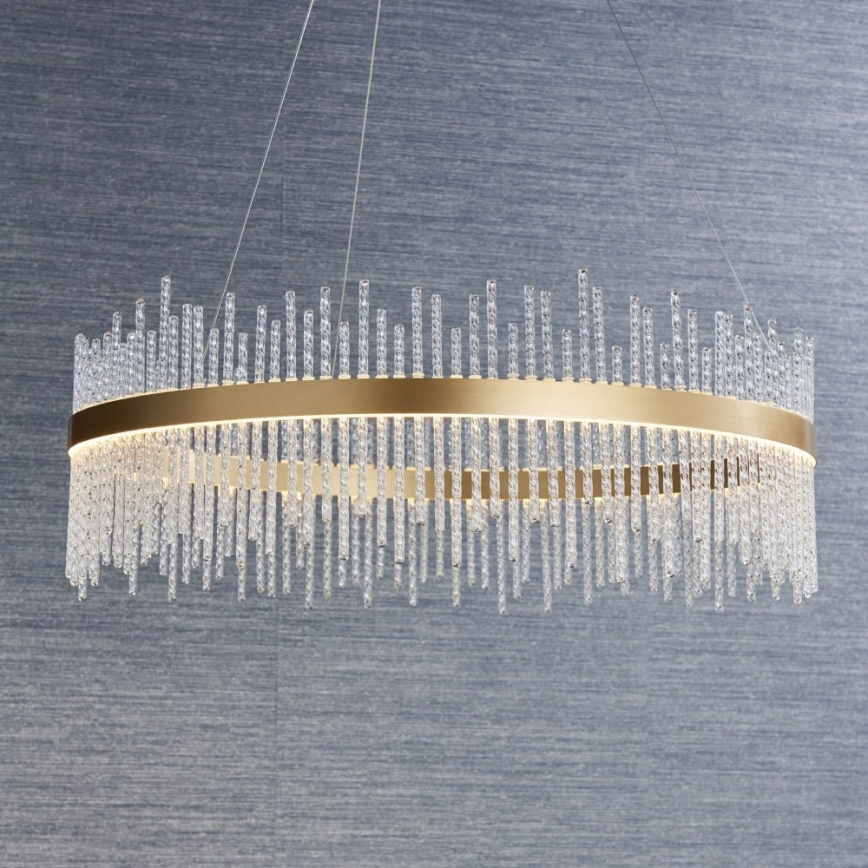 Endon 81908 - Dimmbarer LED-Kronleuchter an Aufhängung ADRIEL LED/58W/230V 3000K d 70 cm golden/klar