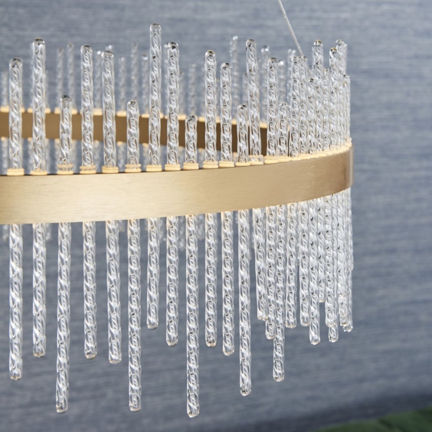 Endon 81908 - Dimmbarer LED-Kronleuchter an Aufhängung ADRIEL LED/58W/230V 3000K d 70 cm golden/klar
