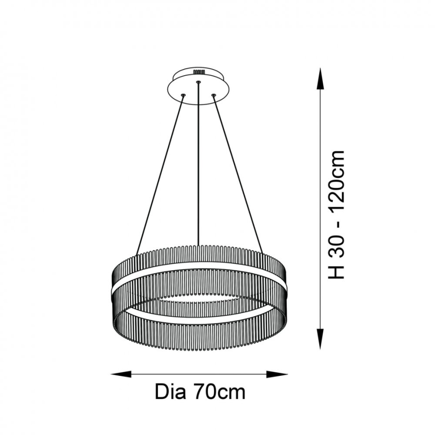 Endon 81908 - Dimmbarer LED-Kronleuchter an Aufhängung ADRIEL LED/58W/230V 3000K d 70 cm golden/klar