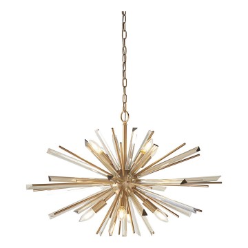 Endon 81935 - Kronleuchter an Kette, 8xE14/40W/230V, goldfarben