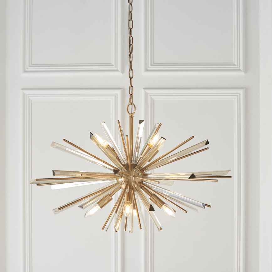 Endon 81935 - Kronleuchter an Kette, 8xE14/40W/230V, goldfarben