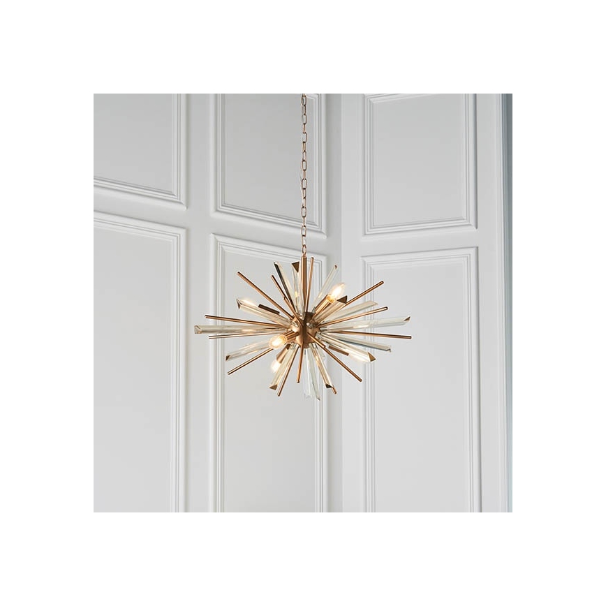 Endon 81936 - Kronleuchter mit Kette 6xE14/40W/230V goldfarben