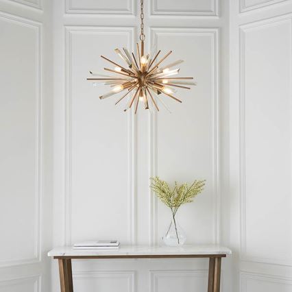 Endon 81936 - Kronleuchter mit Kette 6xE14/40W/230V goldfarben