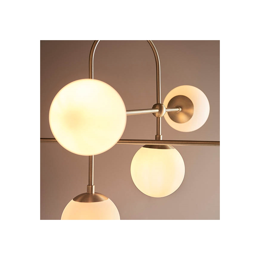 Endon 90842 - Deckenleuchte mit Stab 6xE14/7W/230V Messing/Weiß