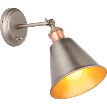 Endon 92866 - Wand-Spotleuchte HAL 1xE27/10W/230V mattchrom/kupfer