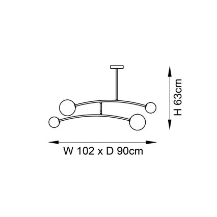 Endon 92940 - Deckenleuchte an Stange BALANCE 4xG9/3W/230V schwarz