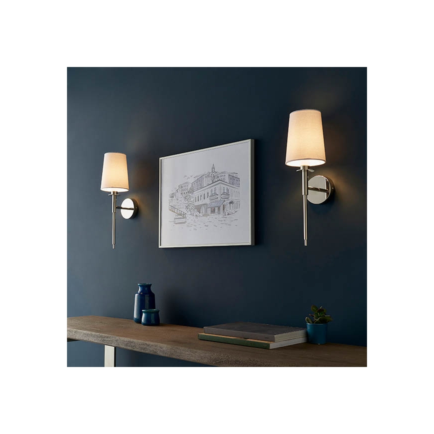 Endon 92949 - Wandleuchte 1xE14/6W/230V weiß/glänzender Chrom