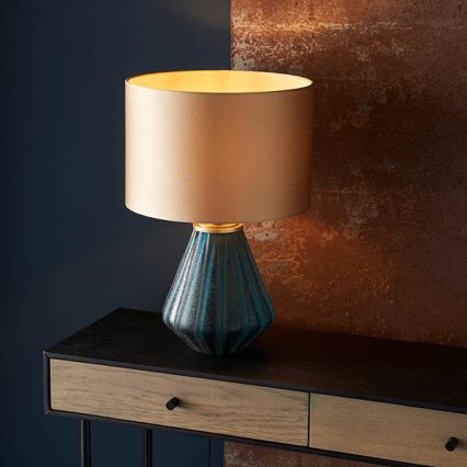 Endon 93059 - Tischlampe ALYSSIA 1xE27/10W/230V gold/blau