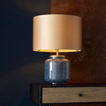 Endon 93067 - Tischlampe ZINNIA 1xE27/10W/230V blau/gold