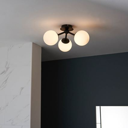Endon 93489 - Aufgesetzte Badezimmer-Deckenleuchte FRIO 3xG9/3W/230V IP44 schwarz