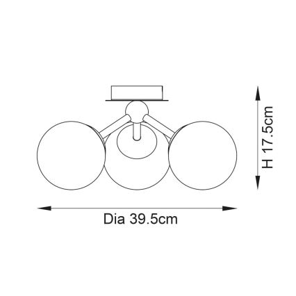 Endon 93489 - Aufgesetzte Badezimmer-Deckenleuchte FRIO 3xG9/3W/230V IP44 schwarz