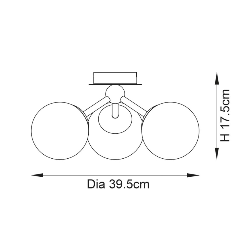 Endon 93489 - Aufgesetzte Badezimmer-Deckenleuchte FRIO 3xG9/3W/230V IP44 schwarz