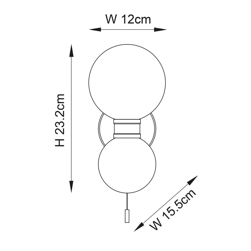 Endon 93523 - Badezimmer-Wandleuchte PULSA 2xG9/3W/230V IP44 schwarz/weiß