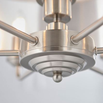 Endon 94357 - Kronleuchter an Kette HIGHCLERE 6xE14/40W/230V Ø 55 cm beige/mattchrom