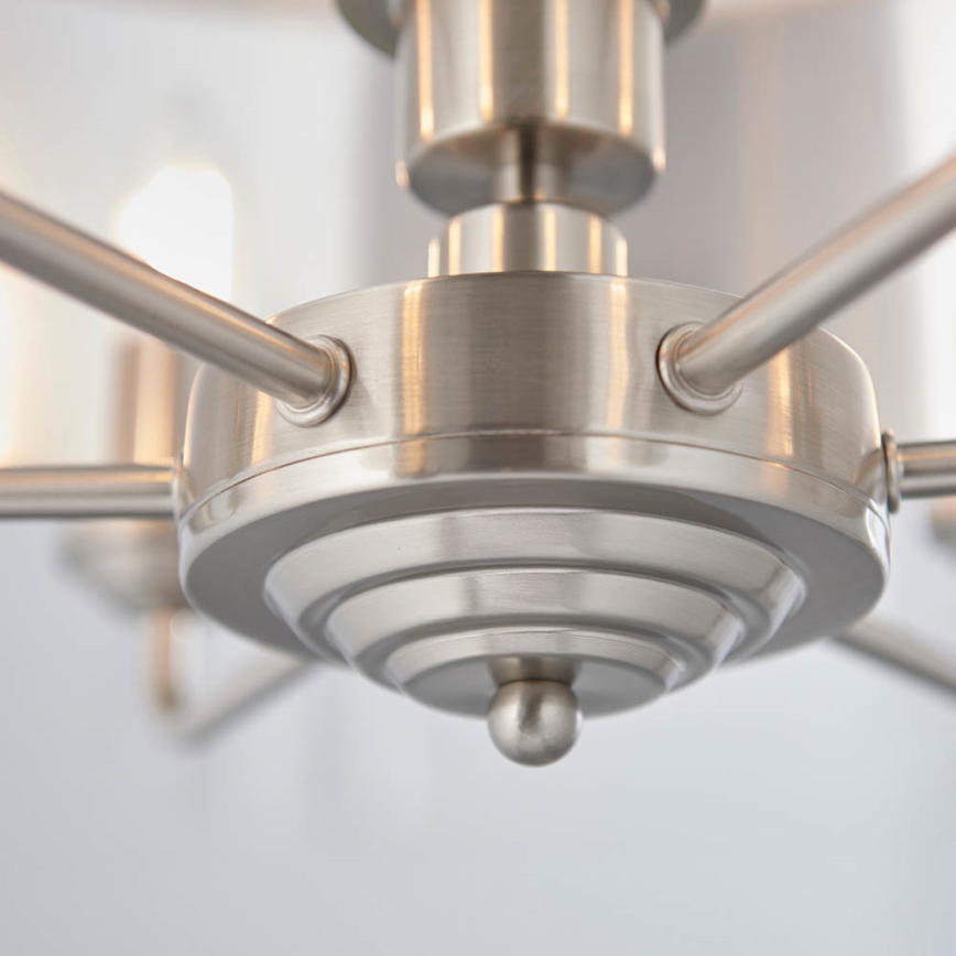 Endon 94357 - Kronleuchter an Kette HIGHCLERE 6xE14/40W/230V Ø 55 cm beige/mattchrom