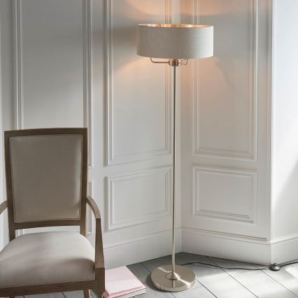 Endon 94359 - Stehleuchte HIGHCLERE 3xE14/40W/230V beige/glänzendes Chrom d 47 cm